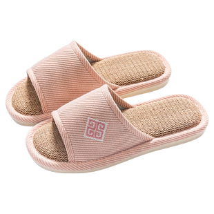 买一送一亚麻拖鞋女士夏季室内家居地板居家棉麻布四季家用情侣男