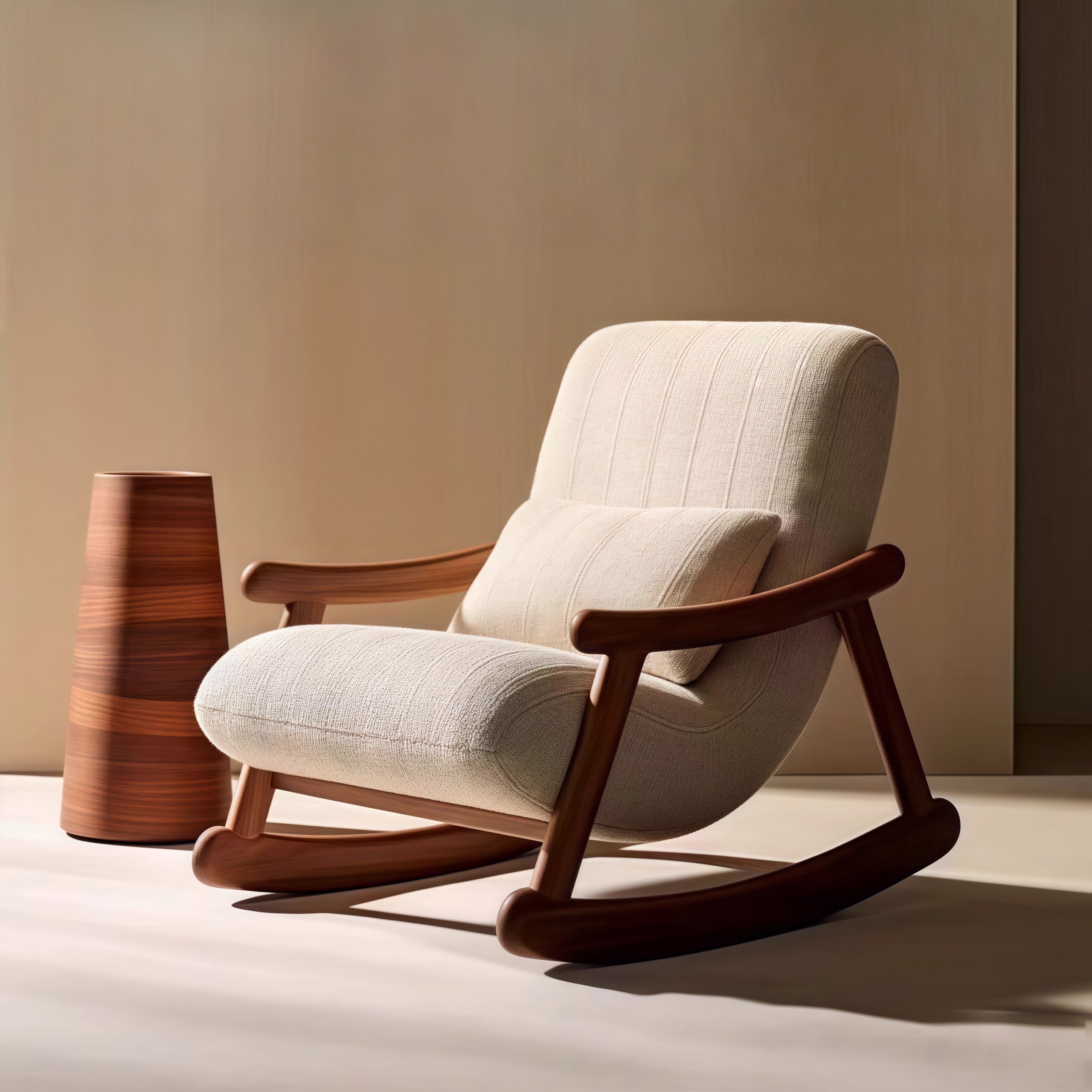 2025年新款黑胡桃木摇摇椅懒人休闲逍遥椅卧室客厅阳台午睡椅躺椅