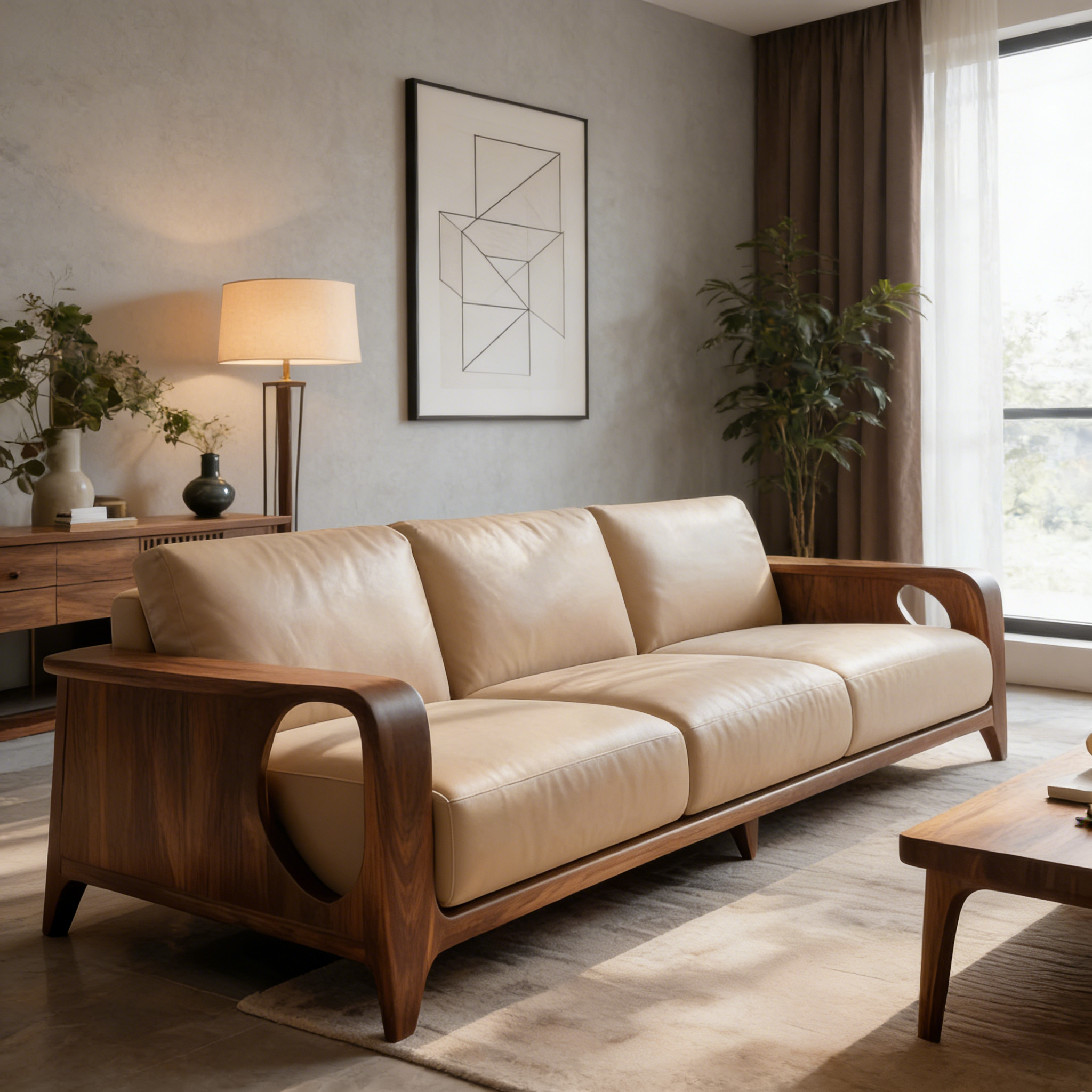 新中式黑胡桃木实木沙发办公室现代简约酒店客厅高端定制皮艺沙发