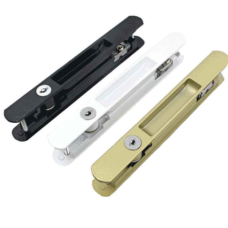 溢溢隆 锌合金锁芯双面条形锁 平移玻璃门趟门钩锁老式阳台门窗锁