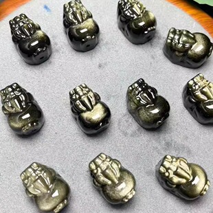 天然金曜石貔貅 diy配饰简约百搭礼物 约16毫米