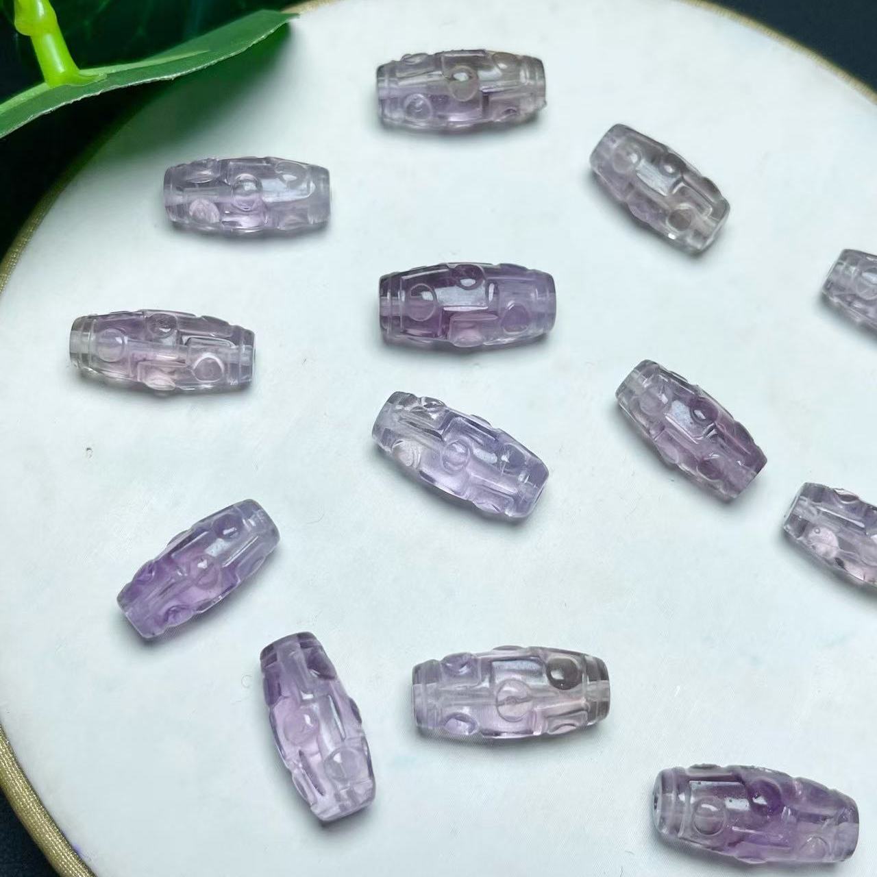 天然紫水晶天珠 约18*8毫米 diy配饰简约百搭礼物