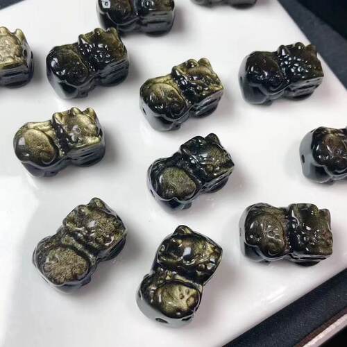 天然金曜石麒麟 约20毫米diy配饰简约百搭礼物