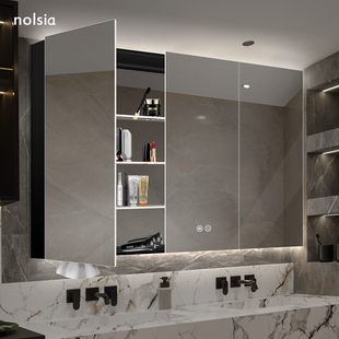 2026新款浴室通顶镜柜单独卫生间镜子收纳一体挂墙式到顶镜柜加高