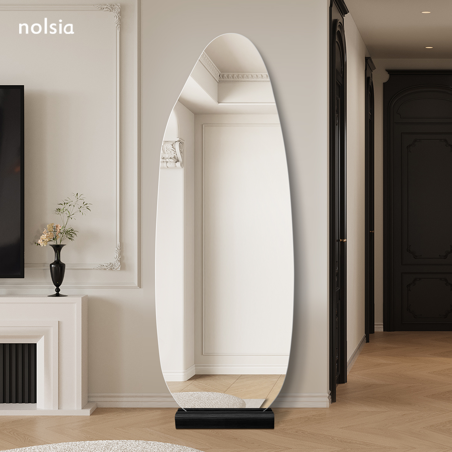 法式复古全身镜子家用落地镜异形