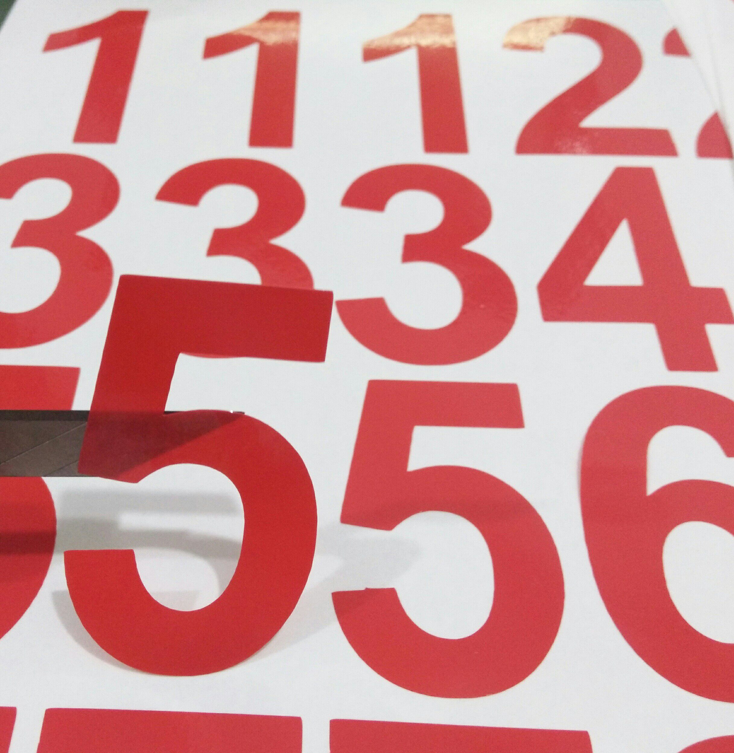 定制透明不干胶贴纸logo标签订制 镂空数字 字体印刷 二维码