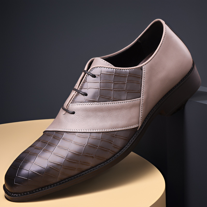 秋季新款大码男款英伦商务正装皮鞋男韩版青年百搭休闲发师鞋