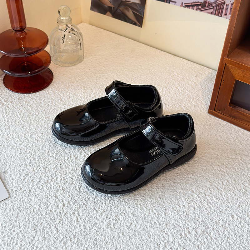 女童皮鞋黑色shoes软底英伦公主鞋学生春秋款单鞋儿童演出