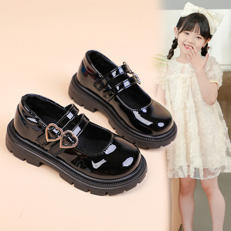 儿童鞋女童小皮鞋春秋shoeskids黑色软底中大童小学生校园表演出