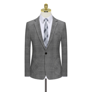 新款千鸟格西装套装三件套帅气礼服修身假模图西服8011-P300图片