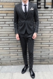 秋冬新款条纹西装男套装三件套主持人商务西服SJT813-P270，男装西服套装，星座1012