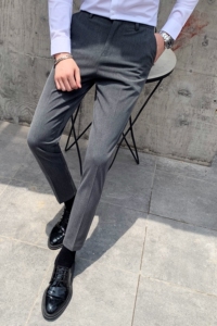 秋冬新款英伦男士西裤商务裤子修身弹力潮流小脚裤K803-P75图片