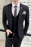 新款韩版西装套装三件套新郎结婚礼服职业修身西服SJT805-P260，男装西服套装，星座1012