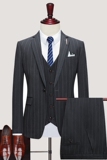 西装男套装三件套条纹新郎结婚礼服商务西服三件套SJT808-P260，男装西服套装，星座1012