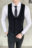 英伦修身条纹西装马甲男西服坎肩发型师伴郎1012-M808-P55，男装西服套装，星座1012