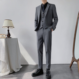 2025秋冬新款西装男套装修身西服商务新郎三件套1012-SJT817-P260，男装西服套装，星座1012