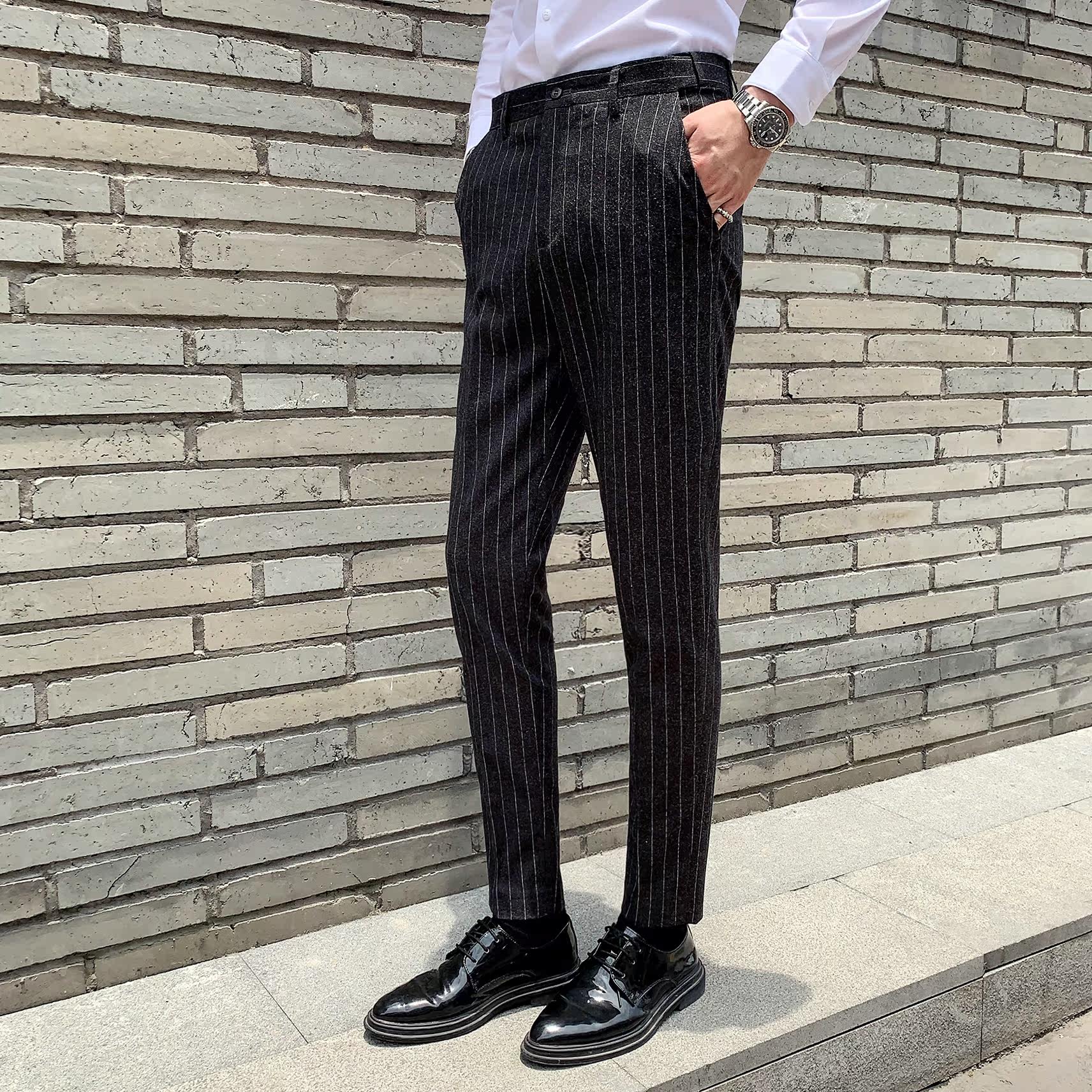 男士西裤长裤绅士英伦条纹休闲裤韩版修身西裤K809-P70图片