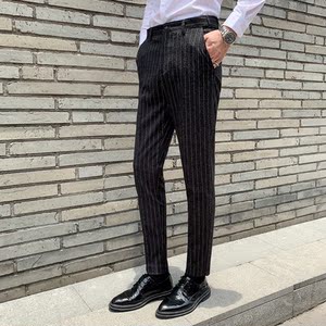 男士西裤长裤绅士英伦条纹休闲裤韩版修身西裤K809-P70图片
