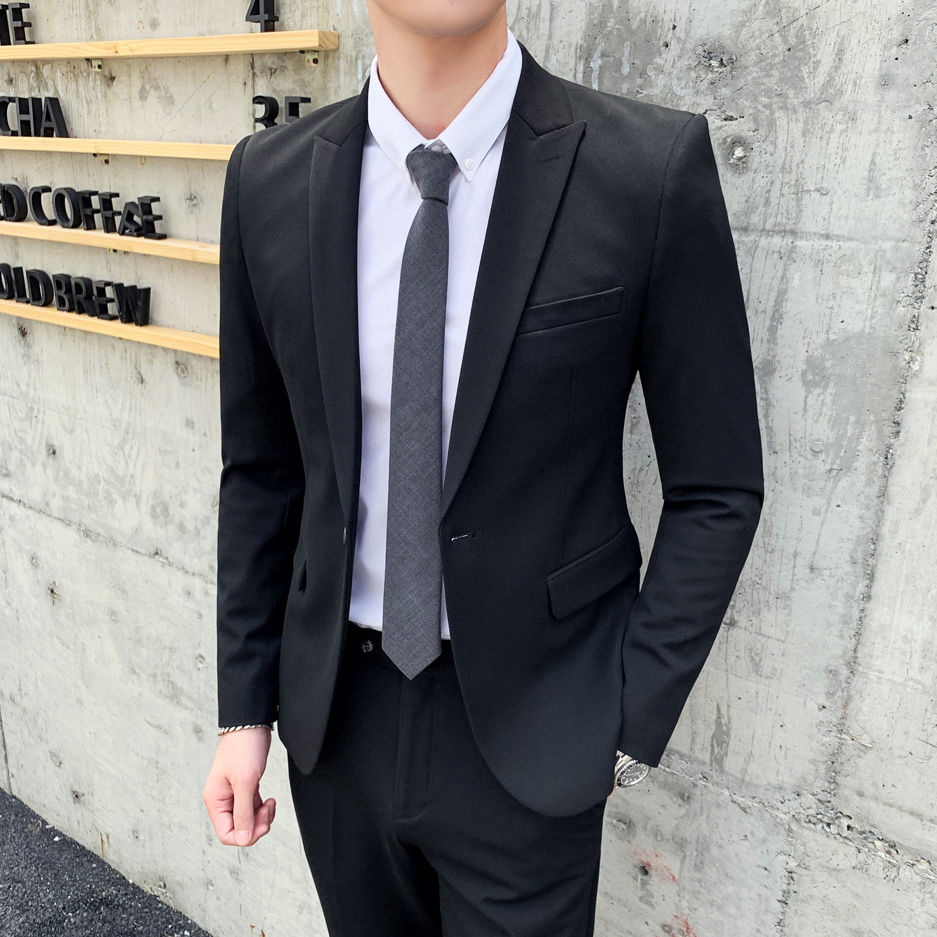 商务绅士休闲西装两件套韩版修身礼服潮流帅气职业装LJT803-P220,男装西服套装,星座1012
