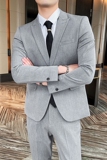 新款西装男套装两件套纯色修身西服新郎结婚礼服休闲1012-LJT803，男装西服套装，星座1012