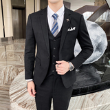 秋冬格子男西服套装修身休闲西装三件套结婚礼服商务SJT823-P280，男装西服套装，星座1012