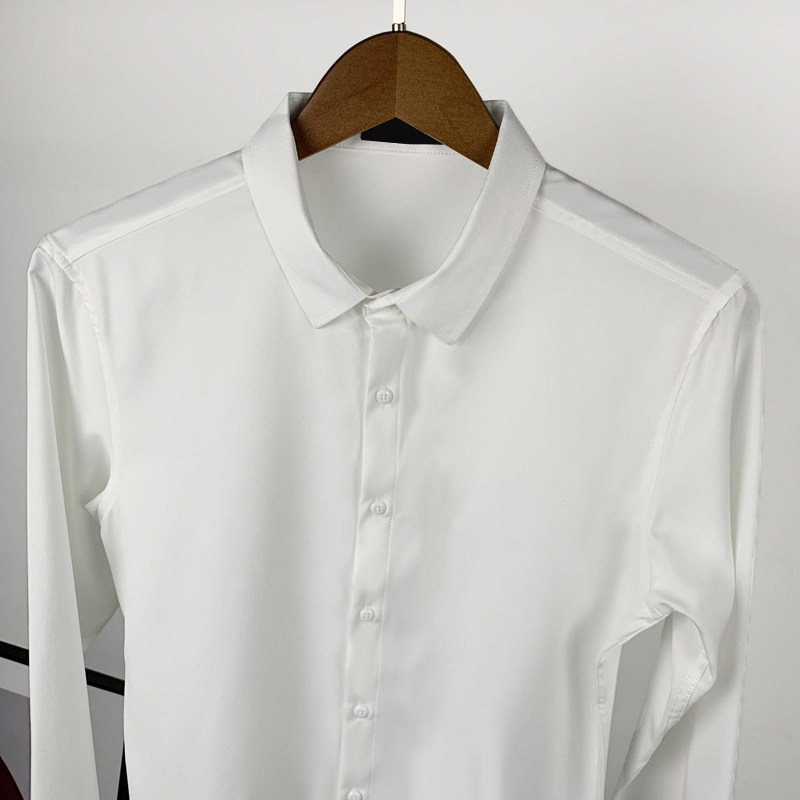新款纯色长袖衬衫男韩版修身休闲弹力男士衬衣1012-CS08,男装衬衫,星座1012