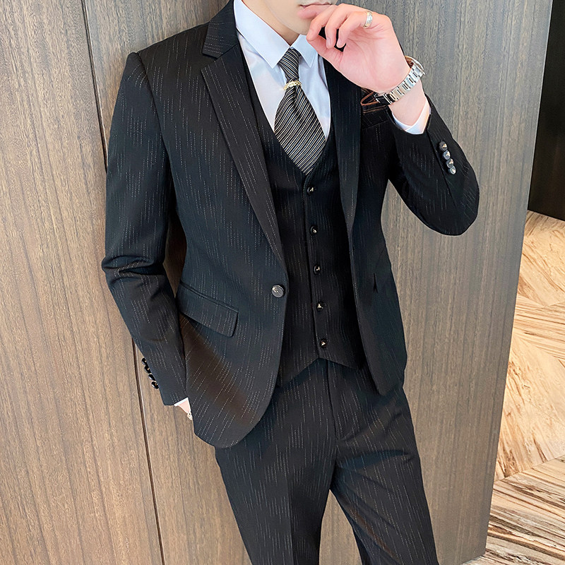 秋冬新款男士英伦西服套装男三件套修身帅气礼服SJT820-P260，男装西服套装，星座1012