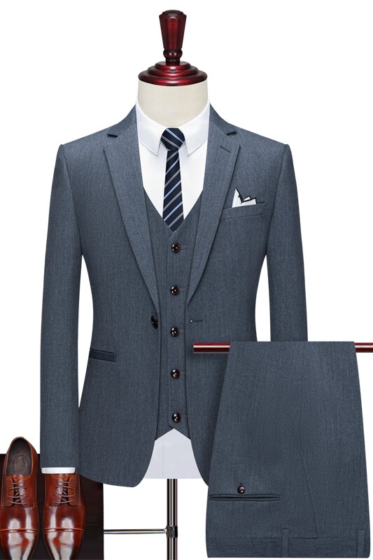 秋冬深灰男生西服套装修身休闲西服三件套正装结婚SJT836-P260,男装西服套装,星座1012