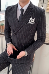 商务西装套装双排扣修身英伦西服潮流结婚礼服SJT810-P260图片