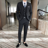 条纹西服男士套装三件套绅士西装商务休闲礼服新郎1012-827，男装西服套装，星座1012