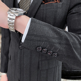 粗条纹西服套装男三件套帅气西装修身礼服高品质SJT822-P260，男装西服套装，星座1012