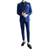 21秋冬新韩版格子西装三件套男西服套装结婚礼服正装SJT851-P260，男装西服套装，星座1012