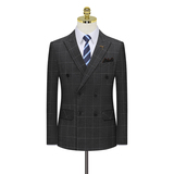 外贸假模图格子双排扣西装套装男西服三件套1012-SJT864-P285，男装西服套装，星座1012