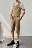 卡其色西装马甲修身小坎肩西服礼服伴郎团背心1012-M834-P45，男装背心/马甲，星座1012