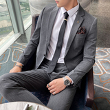 男士修身西服两件套英伦帅气西装新郎结婚礼服商务潮LJT817-P200，男装西服套装，星座1012