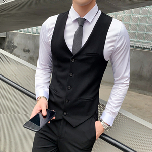 英伦修身男士马甲时尚韩版绅士马夹坎肩发型师工装潮 M802图片