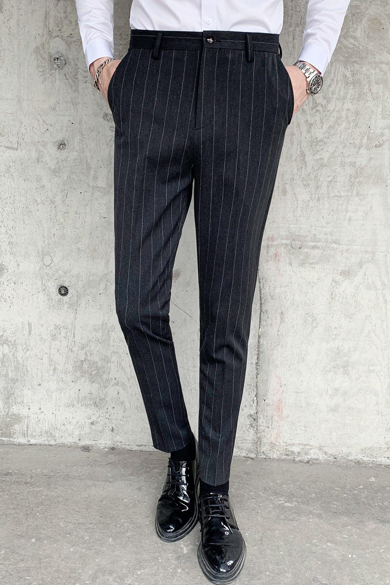 四季款条纹西裤男长裤西服裤子休闲百搭抗皱1012,男装休闲裤,星座1012