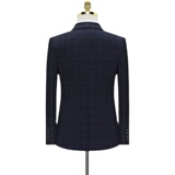 假模品质格子西服套装男三件套商务职业礼服正装新郎SJT851-P265，男装西服套装，星座1012