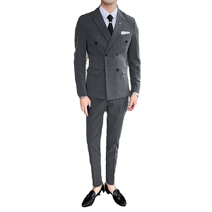 冬季双排扣修身西服套装男士西服三件套SJT832-P235图片