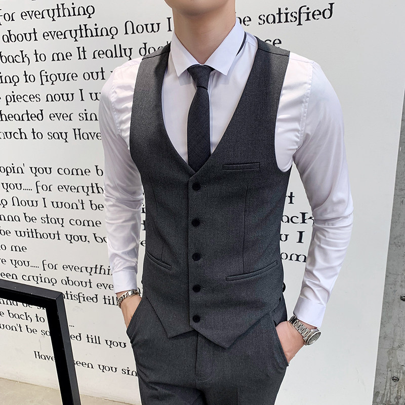 秋冬新款西装马甲时尚西服小坎肩伴郎正装礼服M805-P50图片
