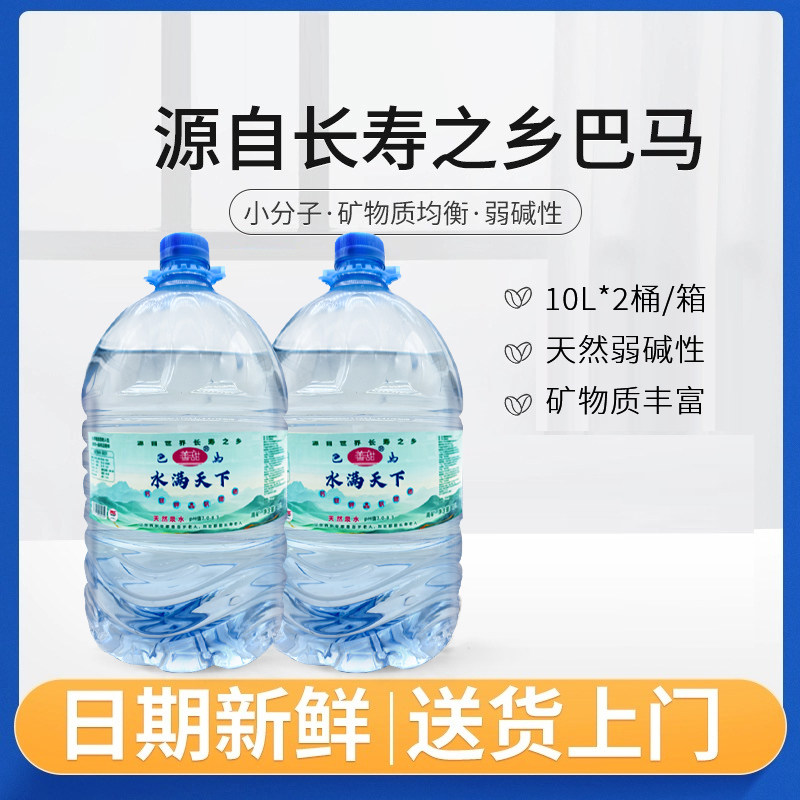 巴马长寿乡善甜10L*2桶装纯天然活性泉水天然弱碱性小分子家用水