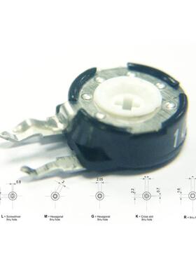 PT10GH02-104A2020-VIPM-S【10 MM CARBON THROUGH HOLE POTENT】