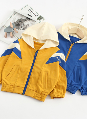 非常小鱼61109中性男女童装连帽长袖外套春秋装2021新款