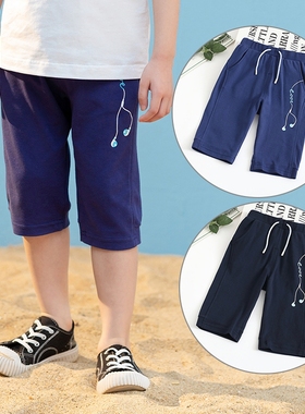 非常小鱼80331男儿童装夏季运动休闲针织七分中裤子正品促销