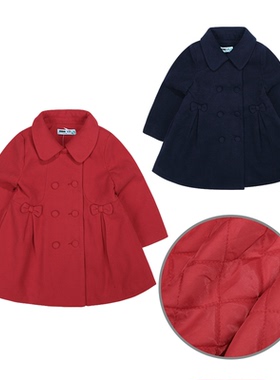 特价清仓促销!非常小鱼27985女童装冬季毛呢夹棉大衣棉衣外套