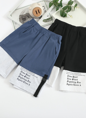 非常小鱼81305男童五分针织短裤纯棉宽松2021新款夏装正品110-150