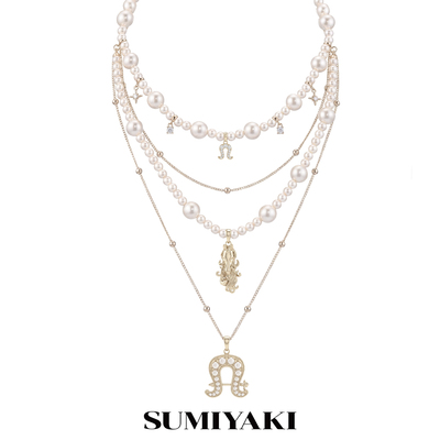 SUMIYAKI马蹄多层珍珠镶钻项链