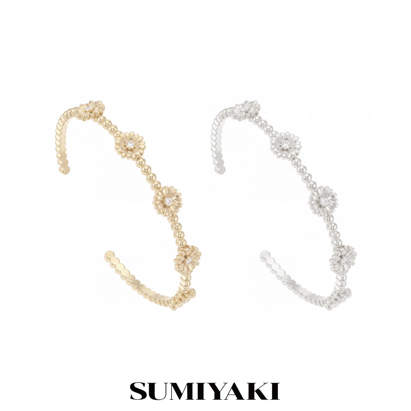 SUMIYAKI繁花系列原创小雏菊珠花手镯女高级精致首饰女士饰品新款图片