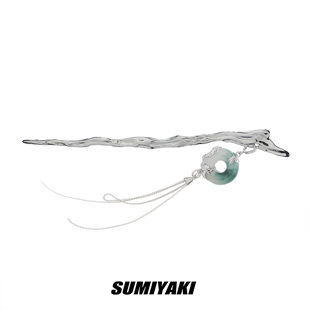 渐变墨绿龍纹发簪国潮高级感发饰簪子可拆耳环 SUMIYAKI原创新中式