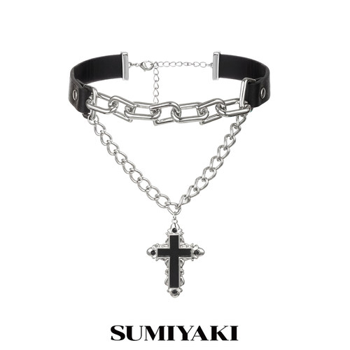SUMIYAKI十字架朋克多层项链